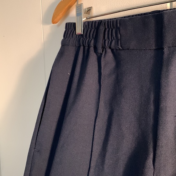 Club Monaco Medium Elastic Stretch Waist Casual Navy Blue Cropped Pants - Picture 4 of 7